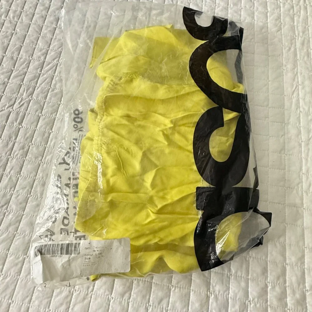 Topshop Lime Yellow Sleeveless Midi Dress With Lace Detail UK 12 / US 8 - Picture 4 of 13